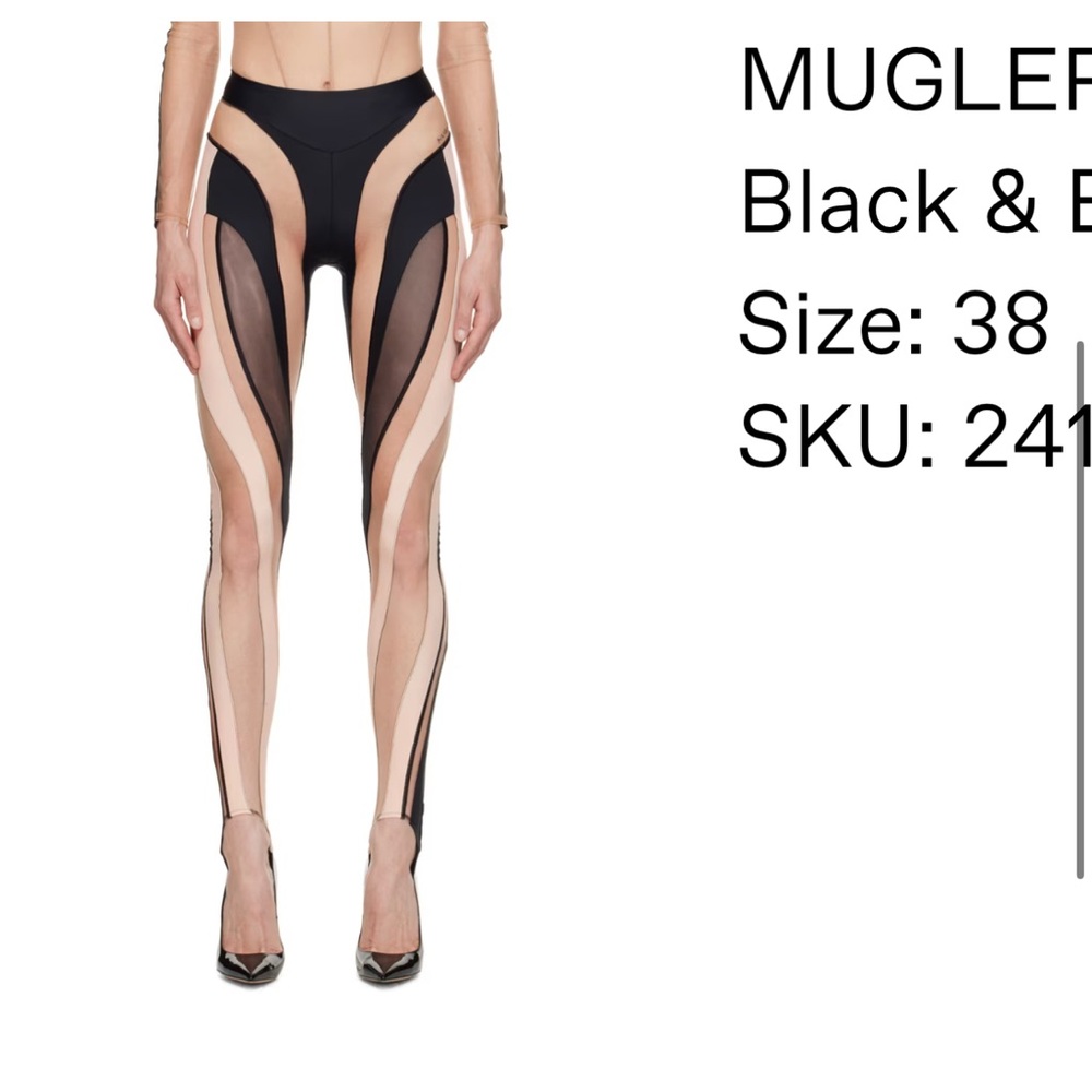 MUGLER SPIRAL LEGGINGS SIZE 38 ( can fit size 4-6)